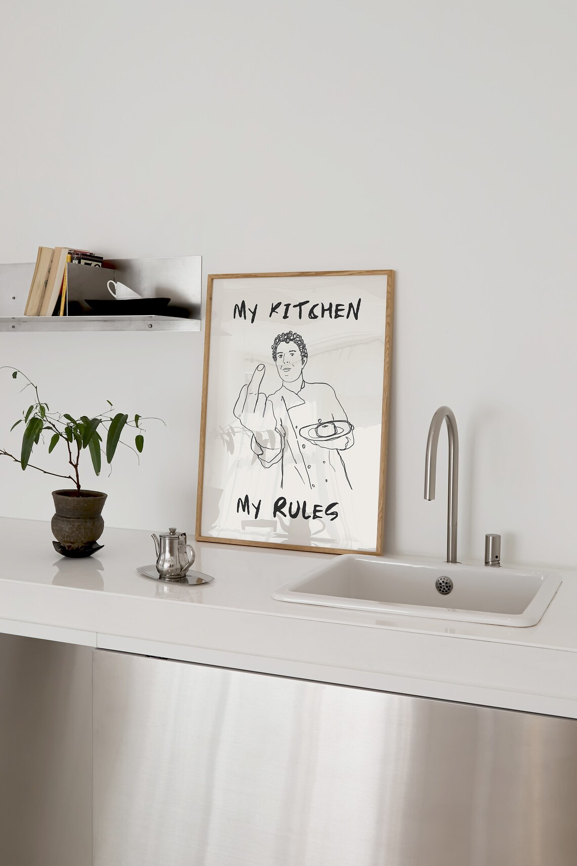 Kitchen Rules Retro Funny Kitchen Wall Art Print - Image 3