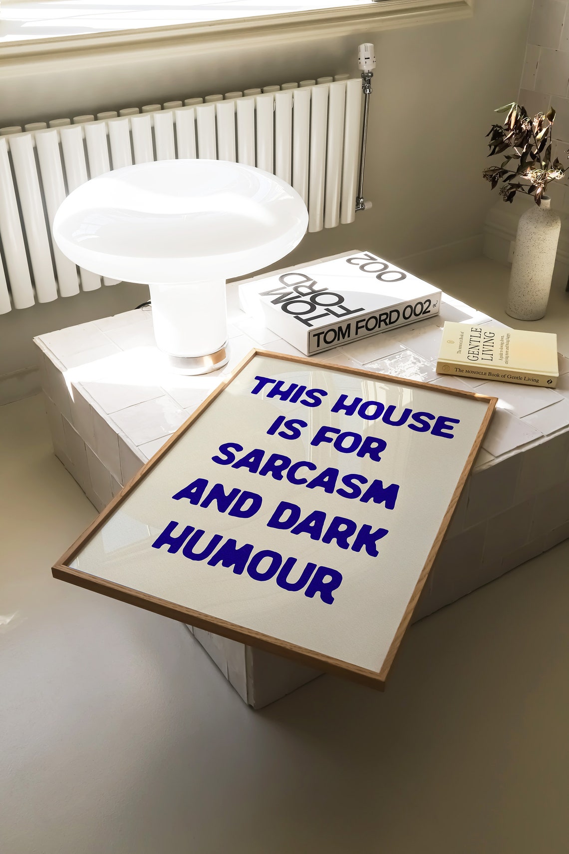 This House Is for Sarcasm and Dark Humour Funny Navy Quote Poster - Image 3