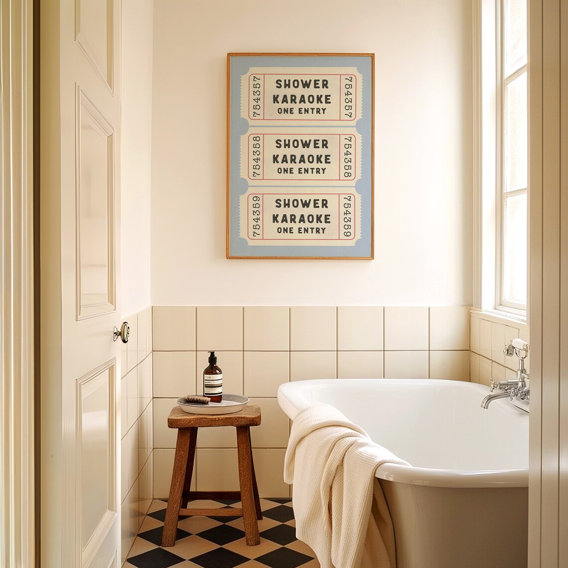 Shower Karaoke Ticket Print, Retro Bathroom Art Print - Image 4