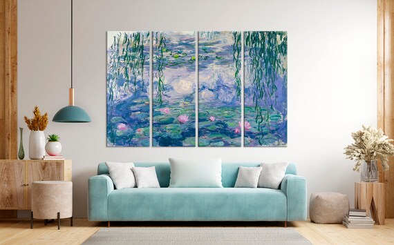 Claude Monet Water Lilies Weeping Willow Multi Panel Impressionist Art Poster