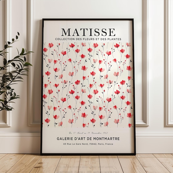 Matisse Coral Wildflower Exhibition Poster Botanical Gallery
