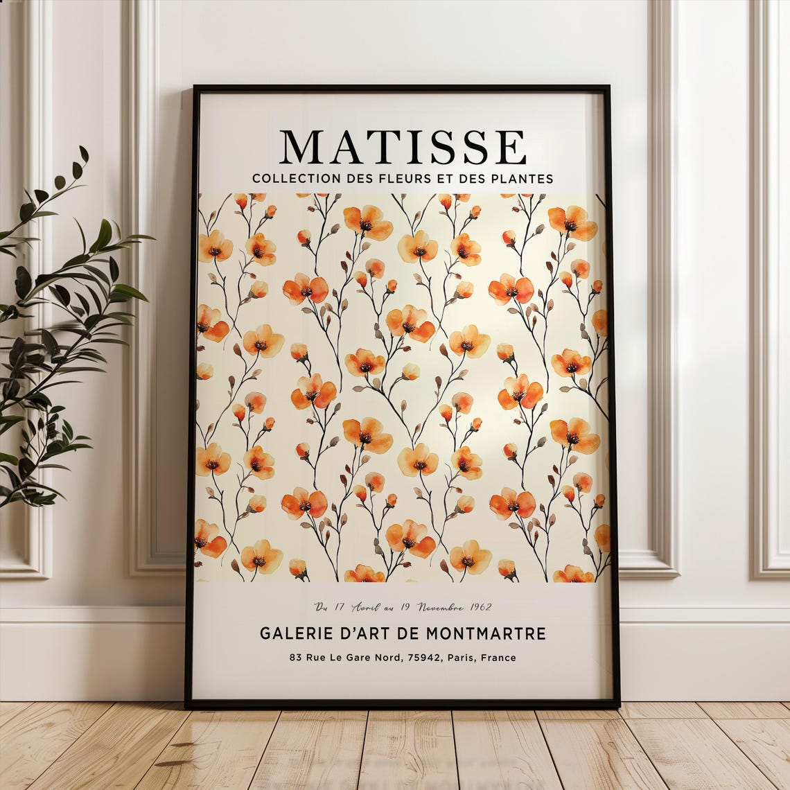Henri Matisse Art Print Orange Flower Poster Market Plant Botanical