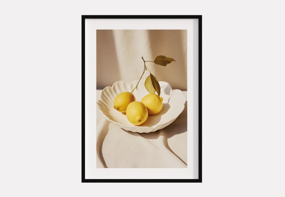 Lemon Poster Still Life Poster Lemon Print Wall Art Lemon Wall Art Amalfi Lemon Poster Kitchen Poster Citron