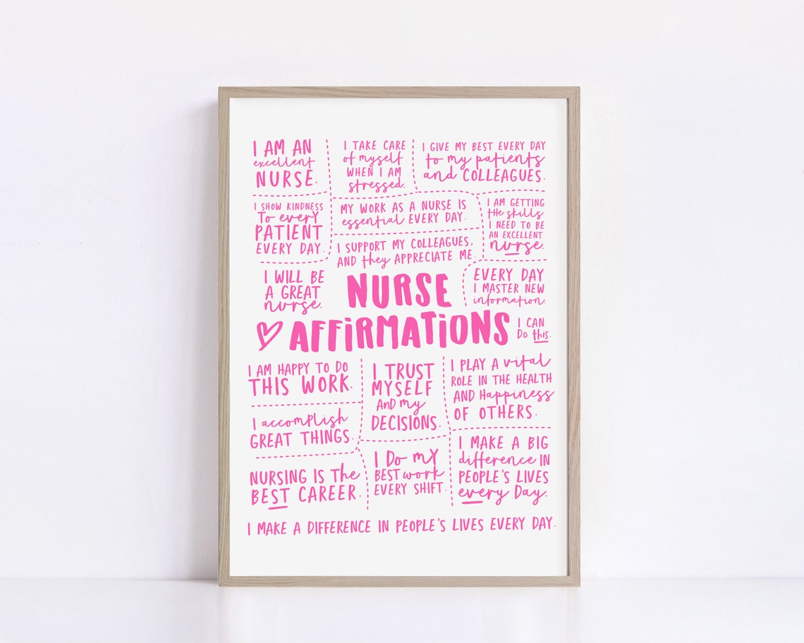 Nurse Daily Affirmations Printable Wall Art Inspirational Poster For Nursing Students Instant Wall Decor - Image 2