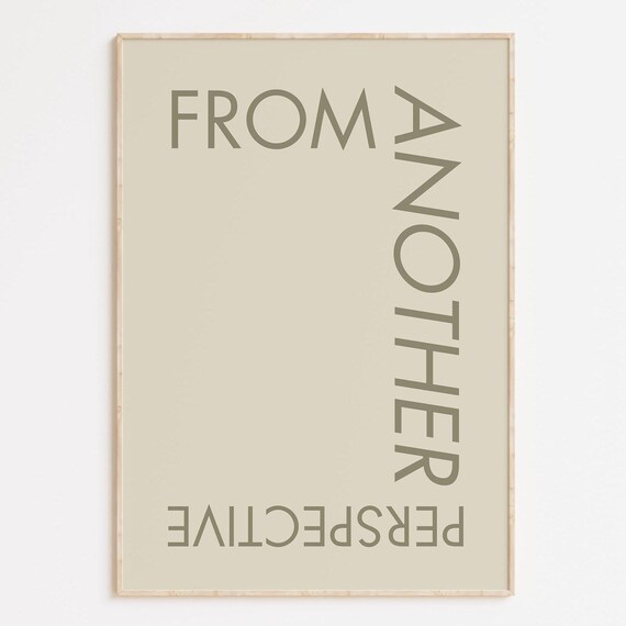 From Another Perspective Beige Minimalist Typography Quote Poster