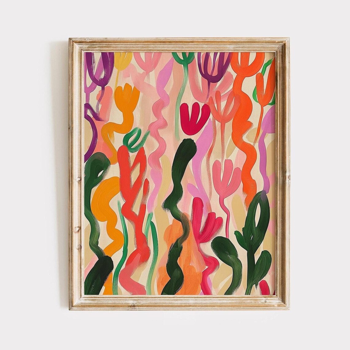 Pink Abstract Art Print Eclectic Girly Room Decor