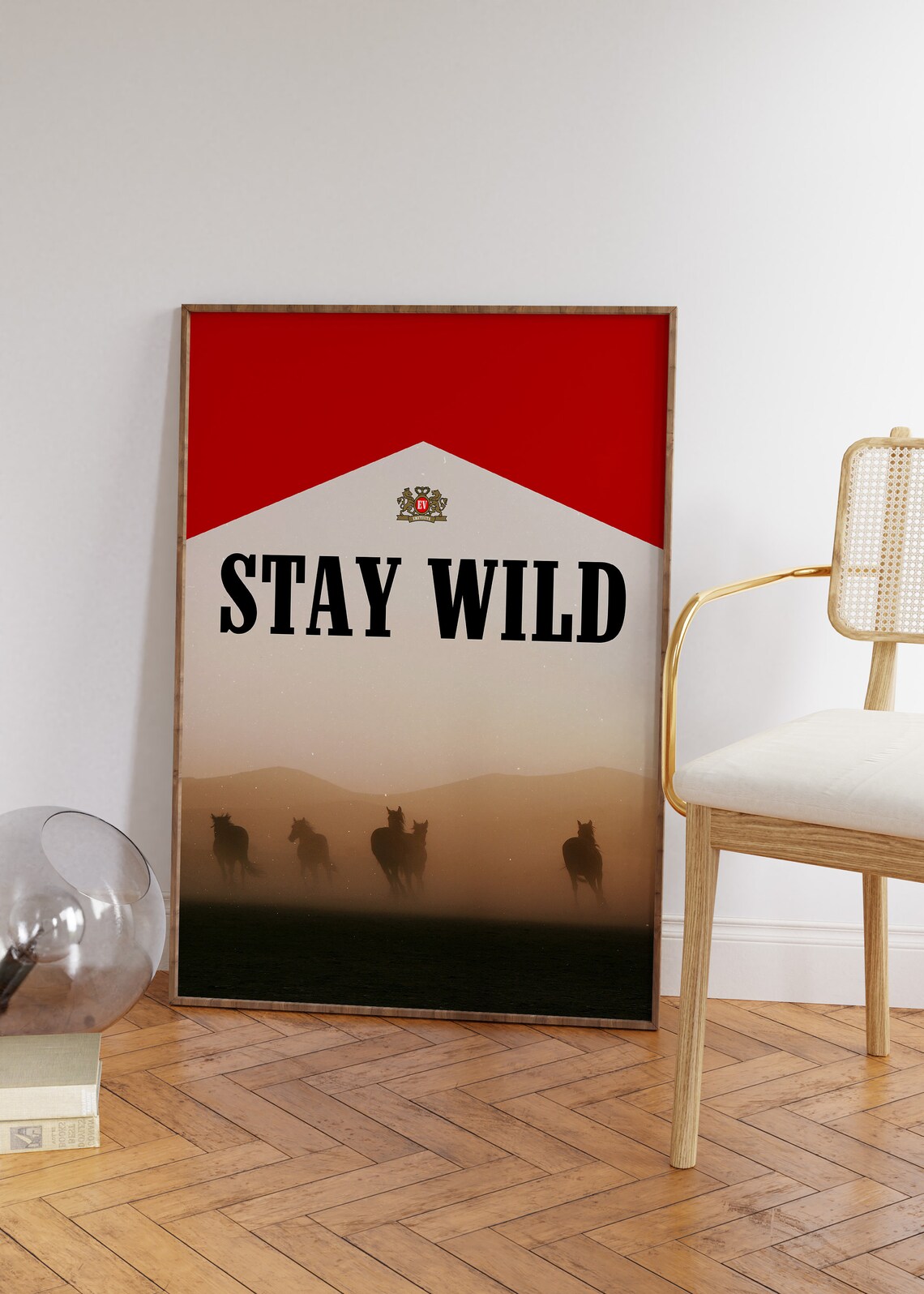 Stay Wild Horses Western Dust Typography Motivational Art Poster