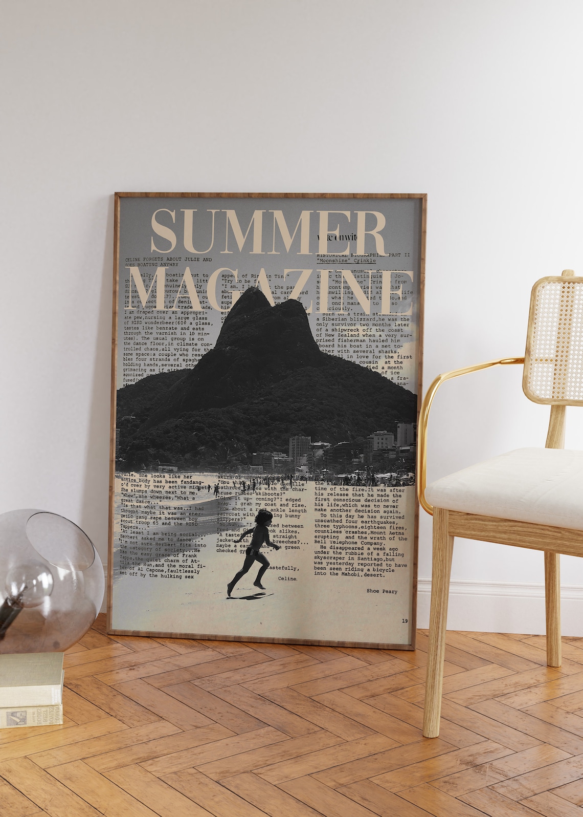 Vogue Magazine Beach Poster, Psychedelic Summer Art