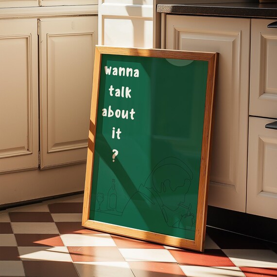 Wanna Talk About It, Minimalist Line Art Print