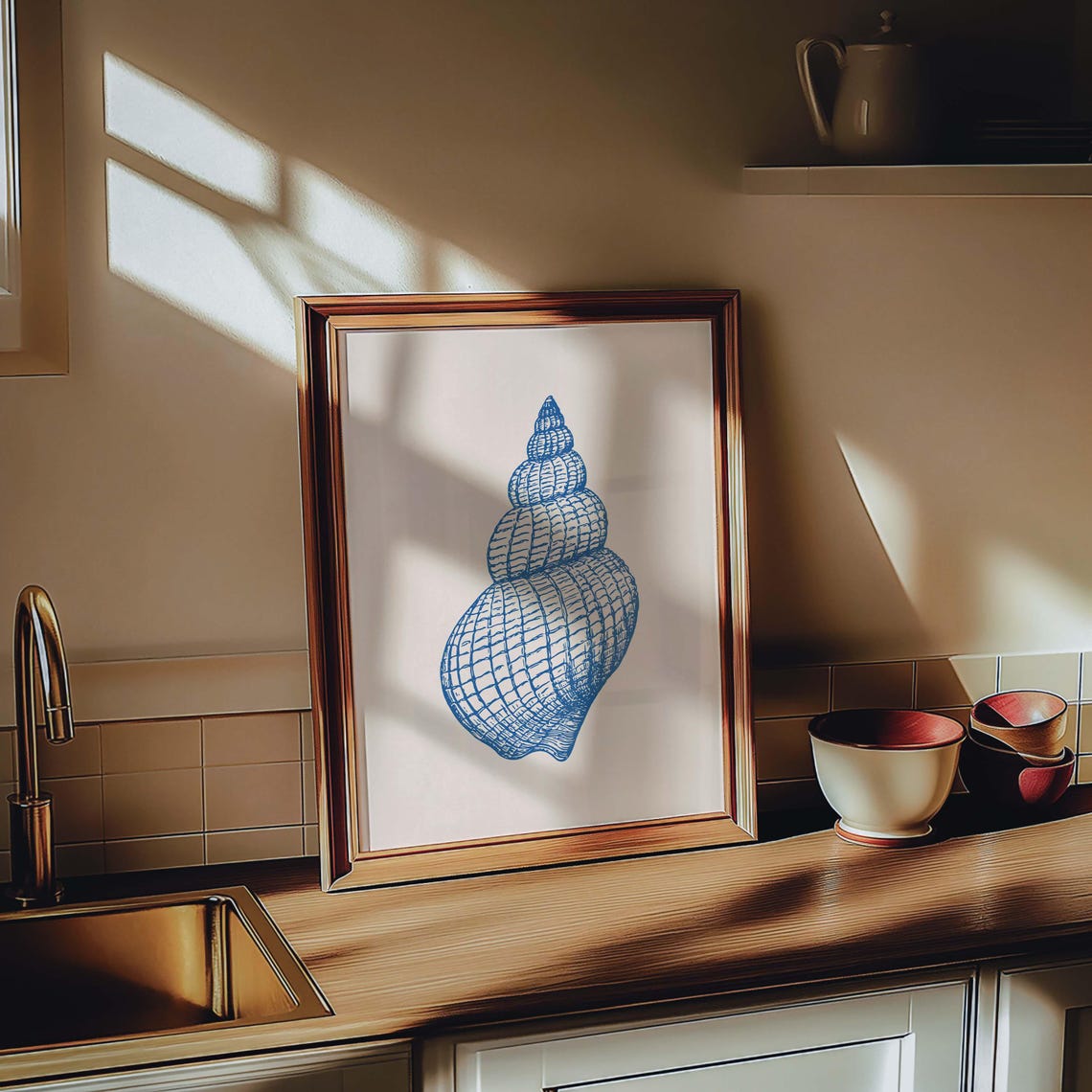 Seashell Vintage Beach Art Print - Image 4