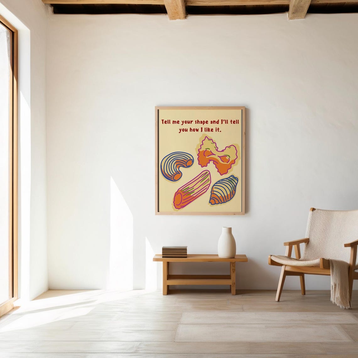 Funny Pasta Print, Colorful Kitchen Decor - Image 3