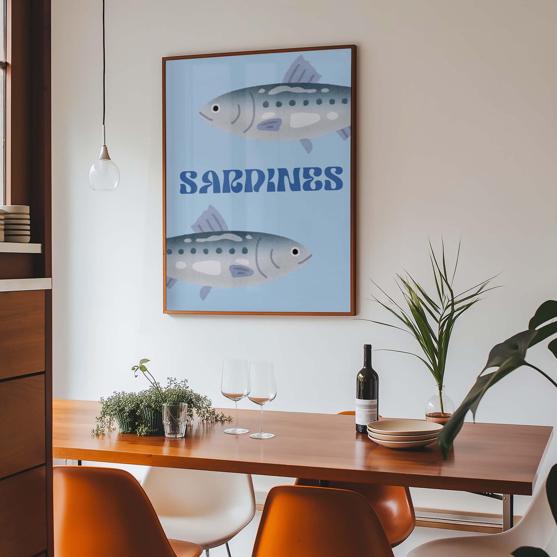 Sardine Cute Coastal Fish Kitchen Art Print - Image 3