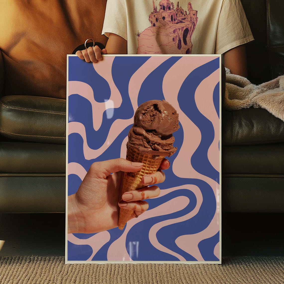 Ice Cream Lover Poster, Chocolate Dessert Fun - Image 2
