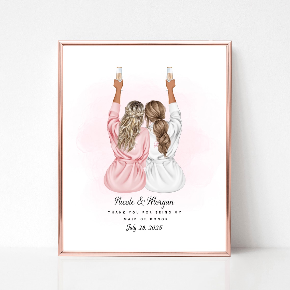Thank You For Being My Maid Of Honor Wedding Keepsake Poster