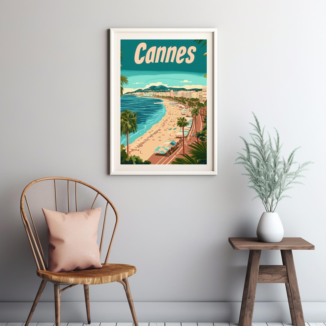 Cannes Coastal Escape, Retro Art Deco Style - Image 2