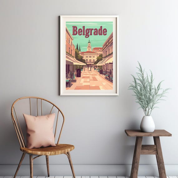 Belgrade A Vibrant Street Scene With Charming Architecture And Caf Culture Art Print For Instant