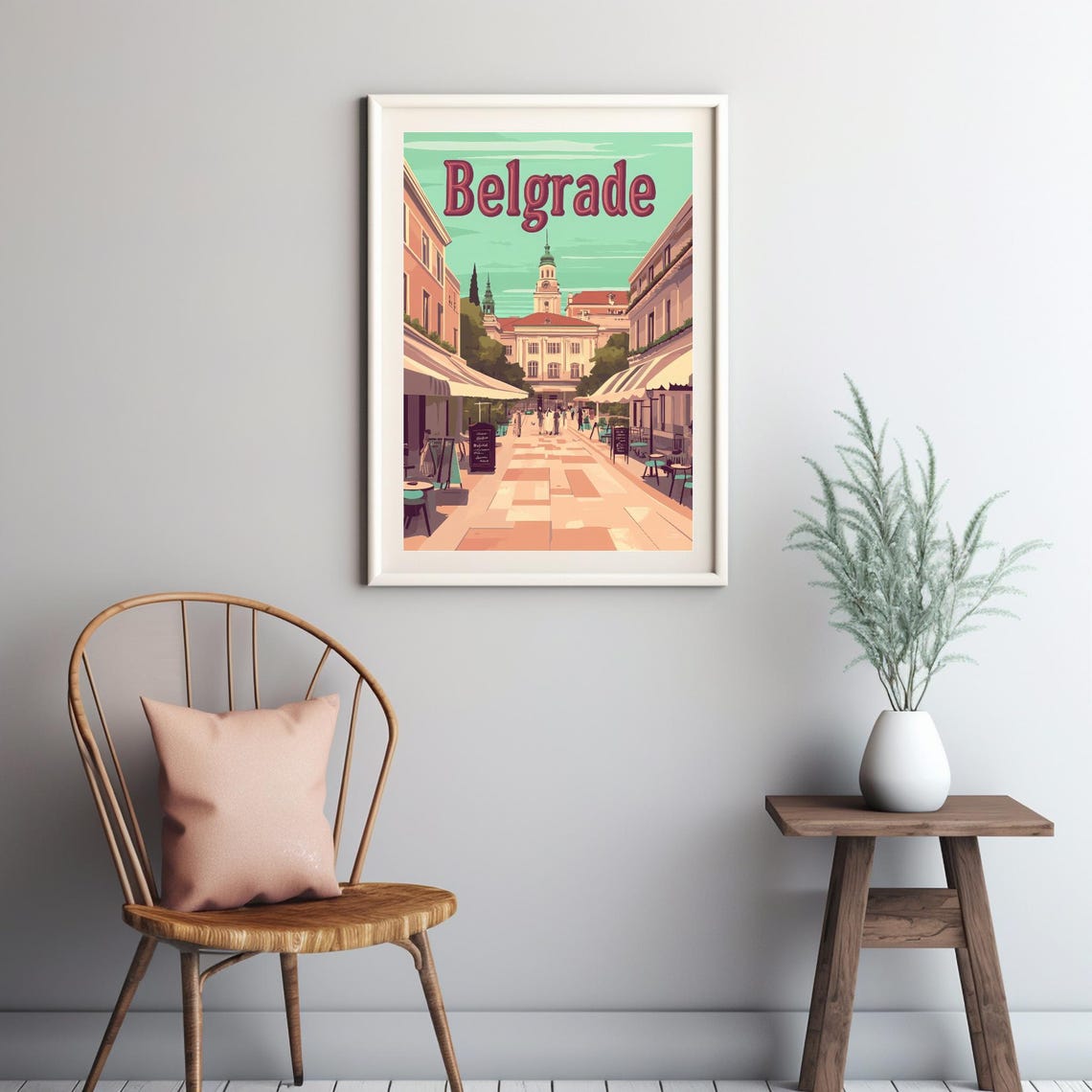 Belgrade A Vibrant Street Scene With Charming Architecture And Caf Culture Art Print For Instant