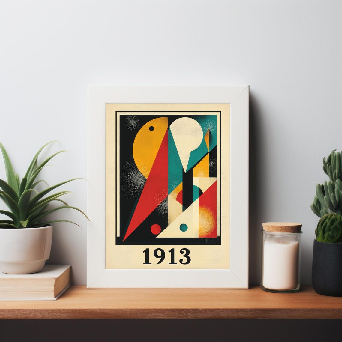 Abstract 1913 Art Print Vibrant Geometric Shapes In Bold Colors For Modern Wall Art - Image 2