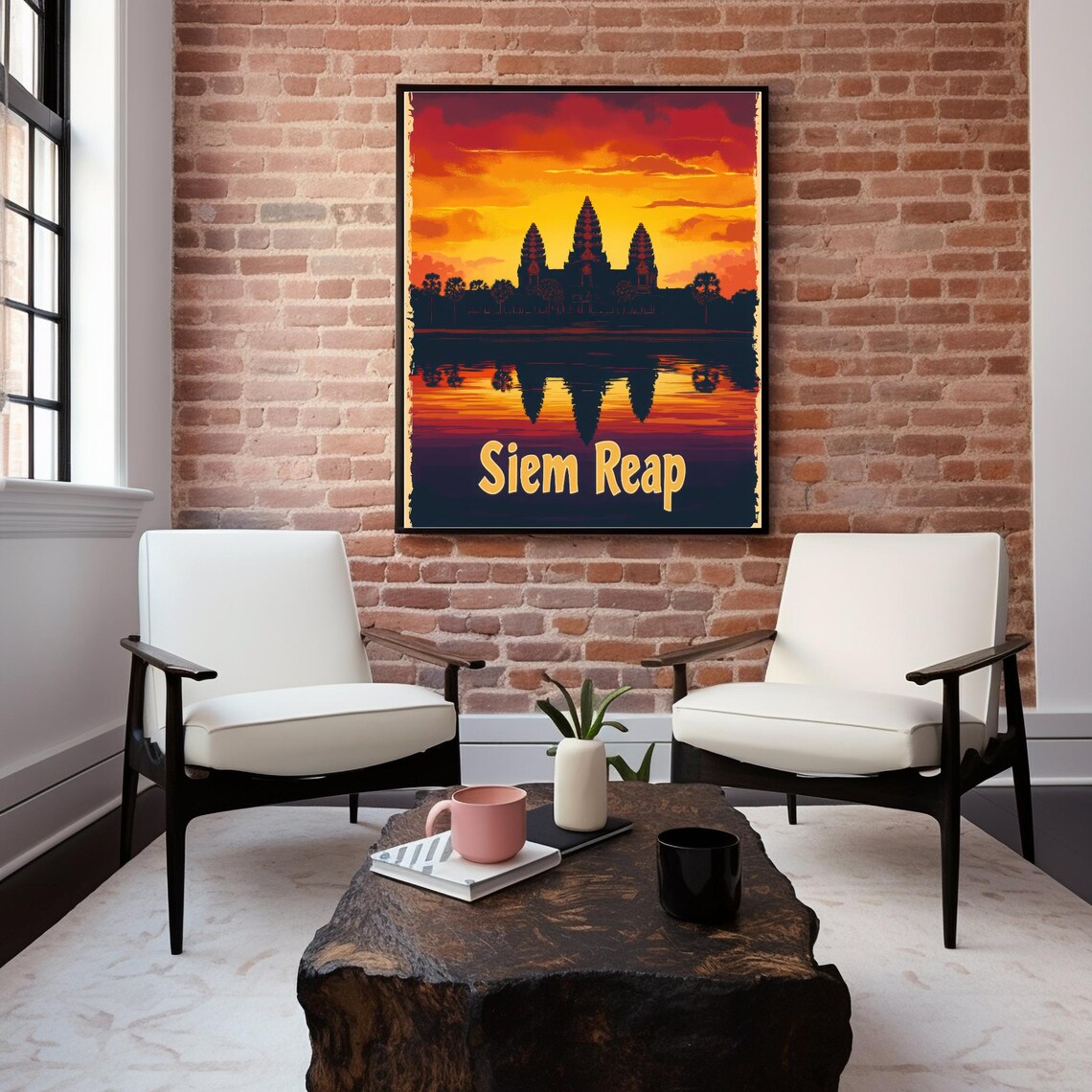 Vibrant Sunset Over Siem Reap Temple Silhouette Stunning Art For Home Decor And Wall Art - Image 3