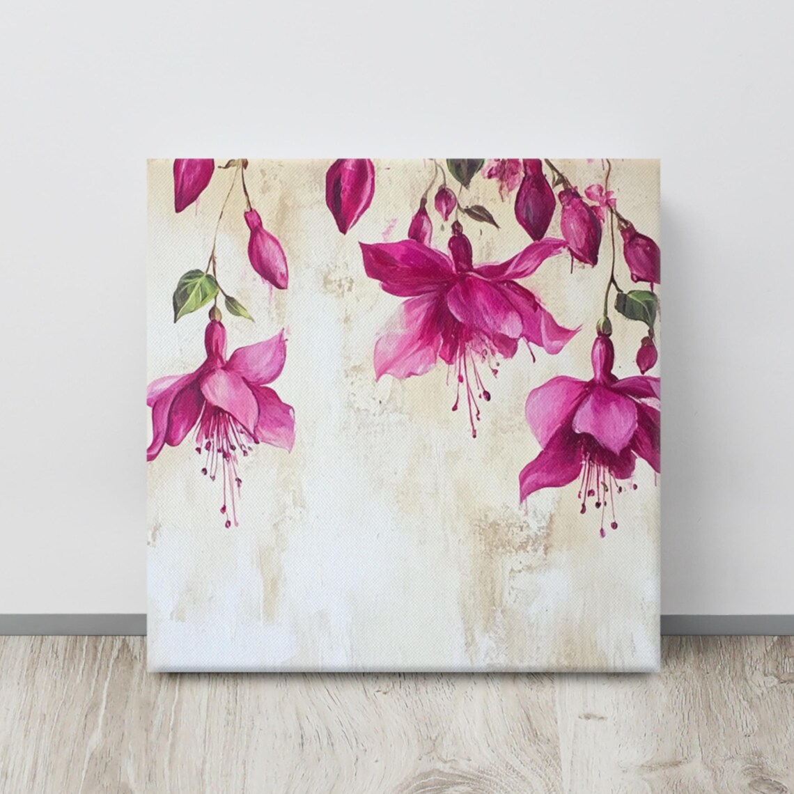 Magenta Fuchsia Hanging Blossoms Botanical Floral Wall Art Poster