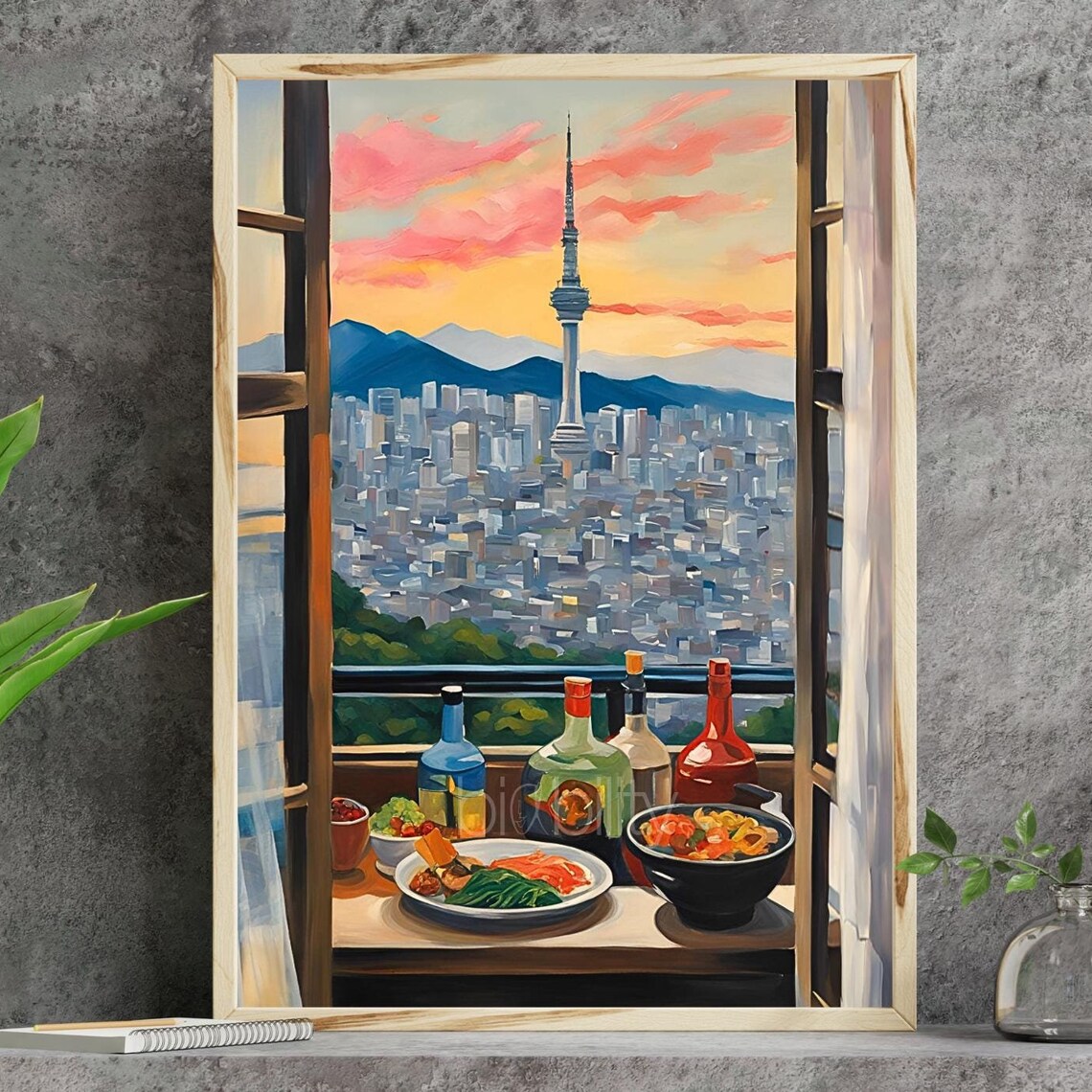 Seoul Window Painting Print, Matisse Style Art Print
