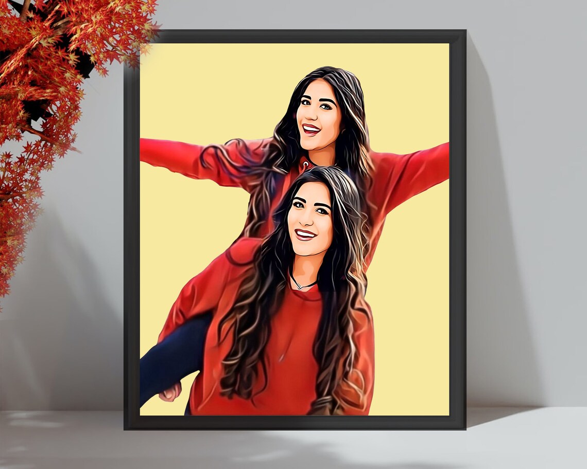 Custom Portrait From Photo Couples Portrait Custom Family Portrait Illustration 1st Anniversary Gift Family Painting Loved One Portrait - Image 4