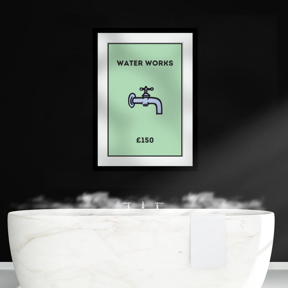 Monopoly Water Works Poster Toilet Wall Art Bathroom Pictures Monopoly Art Bathroom Decor Funny Bathroom Art Bathroom Wall Art - Image 4