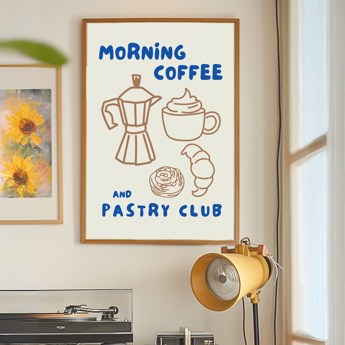 Morning Coffee Croissant Poster, Kitchen Breakfast Decor - Image 2