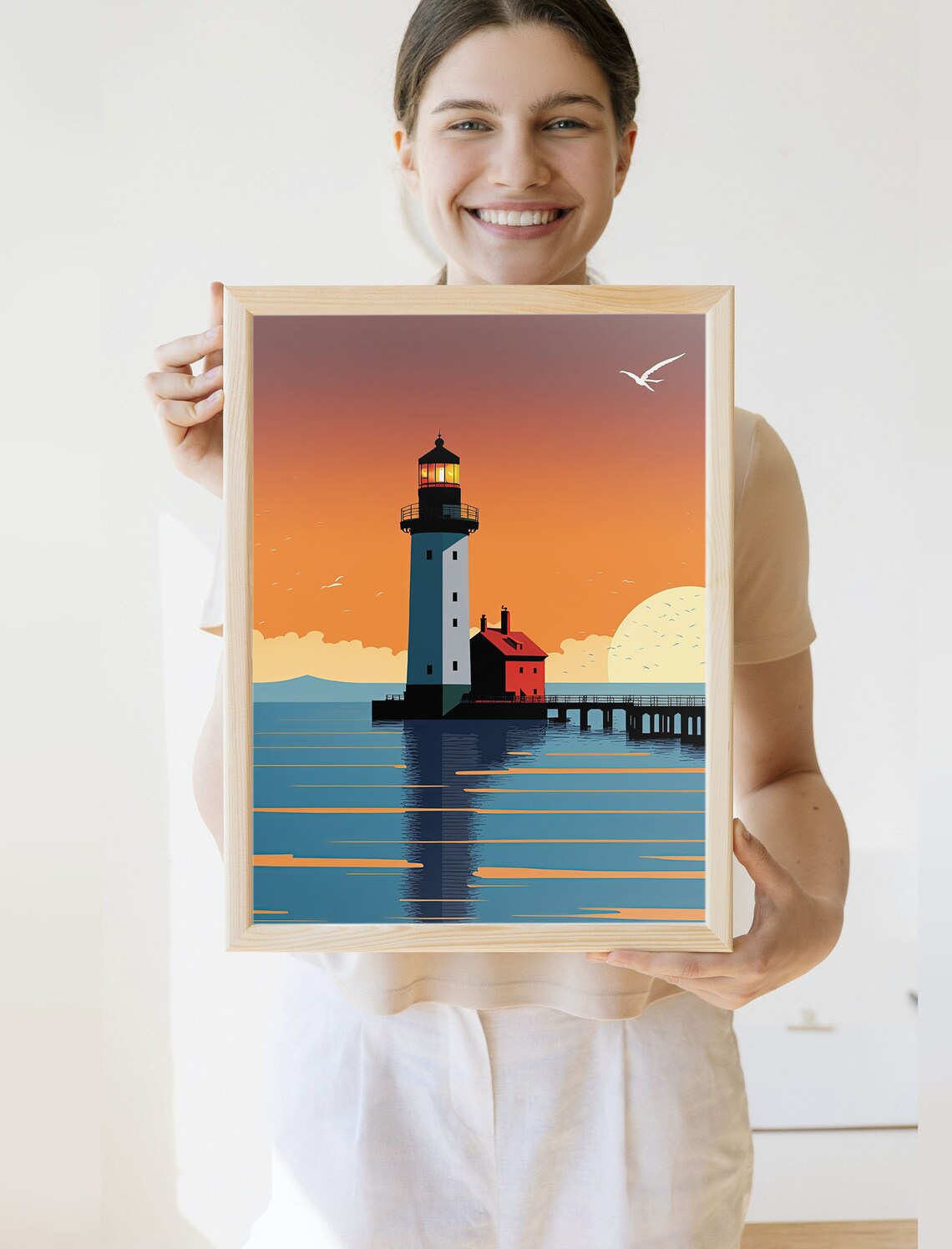 Rustic Lighthouse Print, Lake Superior Duluth Poster
