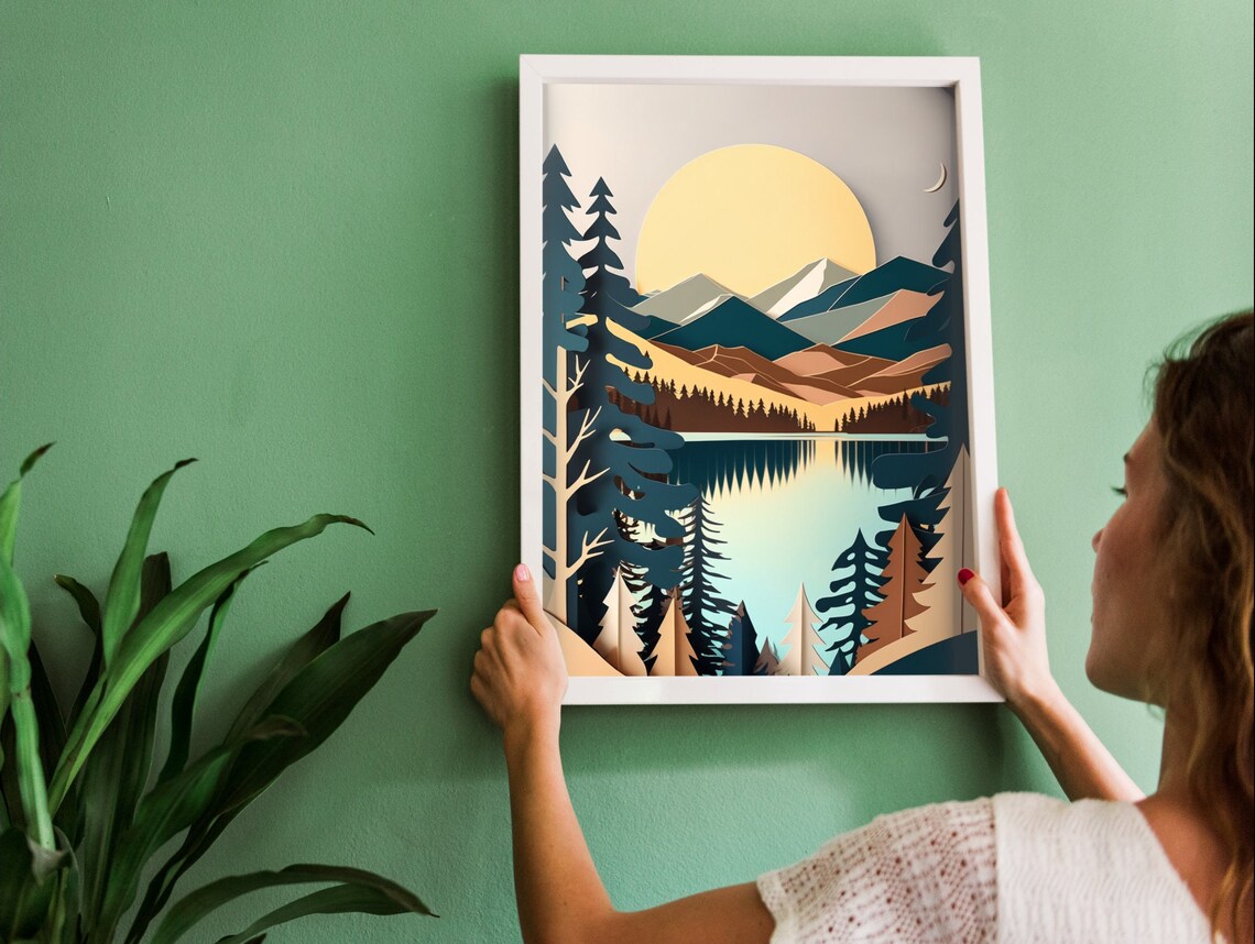 Mountain Wilderness Art Print, Neutral Modern Decor - Image 3
