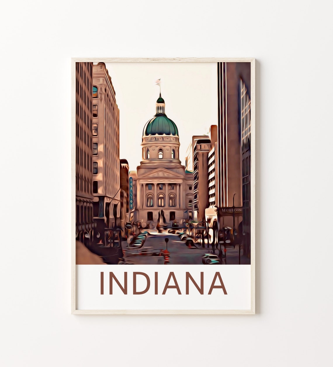 Indiana Indiana Print Indiana Wall Art Indiana Poster Indiana Wall Decor Indiana Souvenir Indiana Poster Indiana Gift Travel