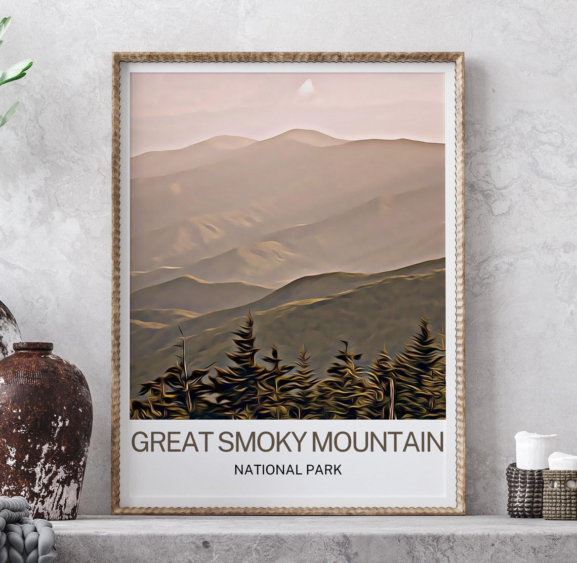 Great Smoky Mountain National Park Travel Print Great Smoky Mountain National Park Wall Art Great Smoky Mountain National Park Art