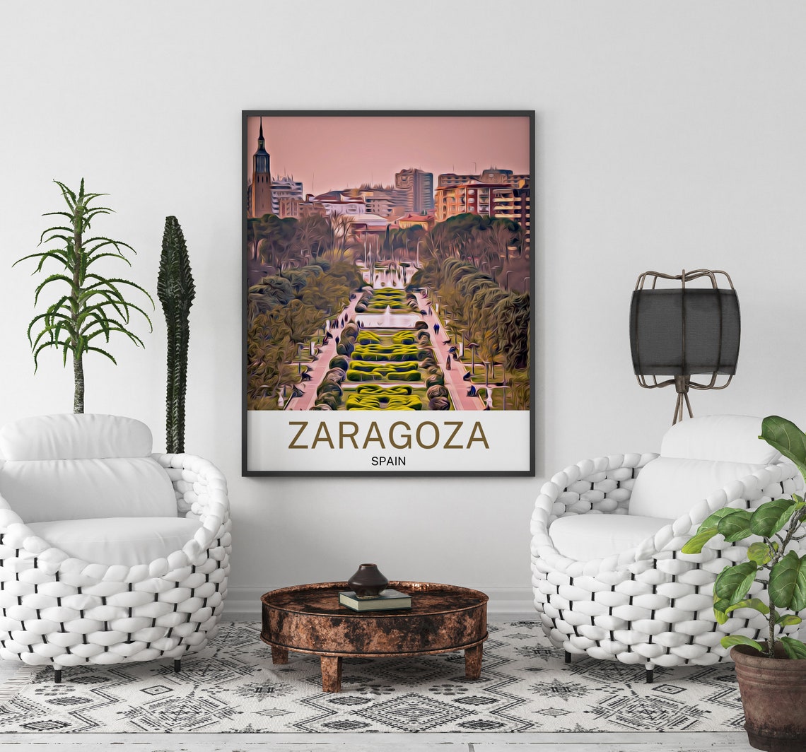 Zaragoza Spain Travel Print Zaragoza Wall Art Zaragoza Art Zaragoza Artwork Zaragoza Art Print Zaragoza Poster Travel Poster Print - Image 2