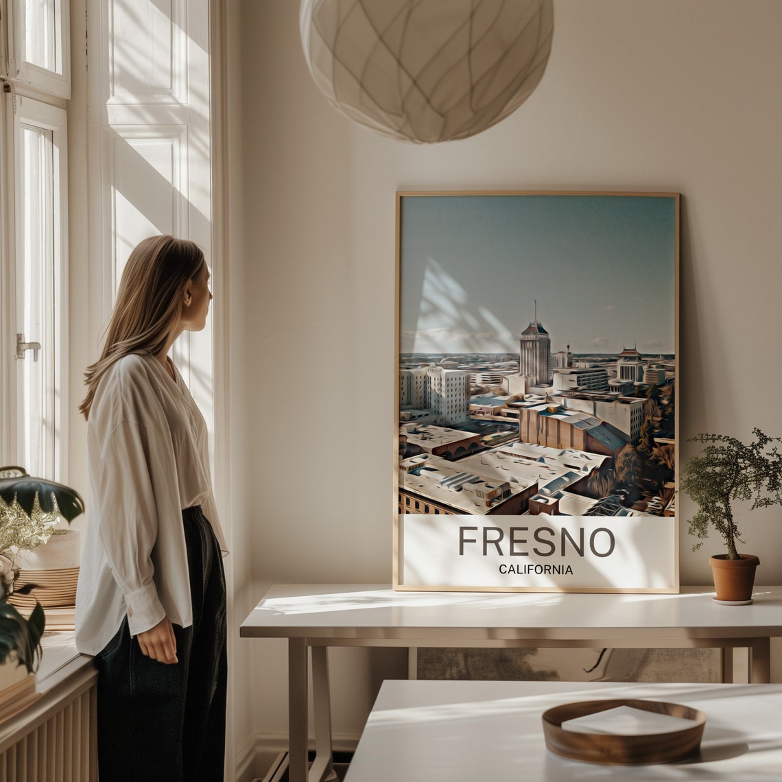 Fresno Travel Print Fresno Wall Art Fresno Poster Fresno Art Print Fresno Wall Decor Fresno California California Art Print - Image 2