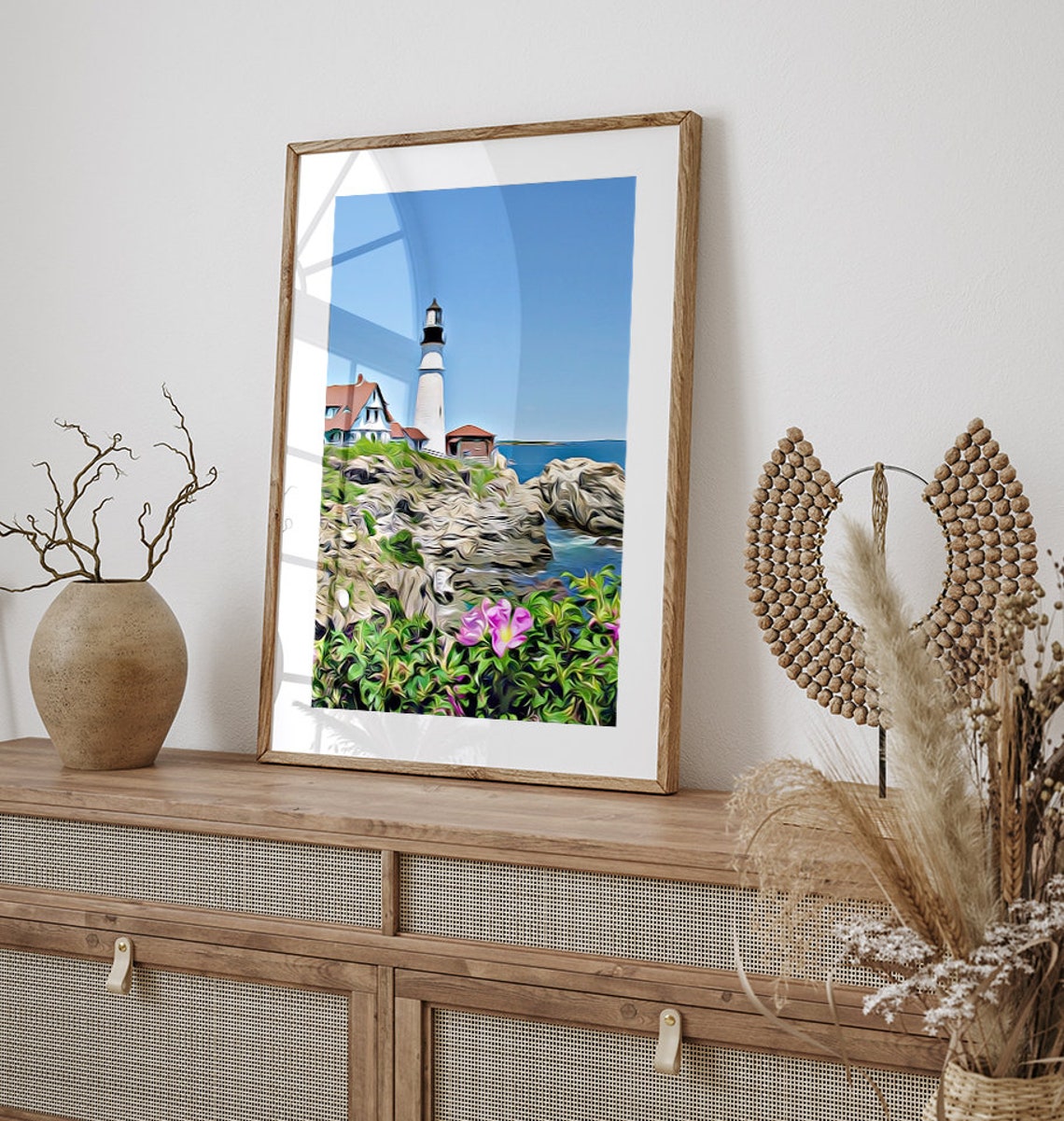 Maine Maine Print Maine Art Maine Wall Art Maine Gift Maine Souvenir Maine Decor Maine Painting Maine Artwork Lighthouse Wall Art - Image 2