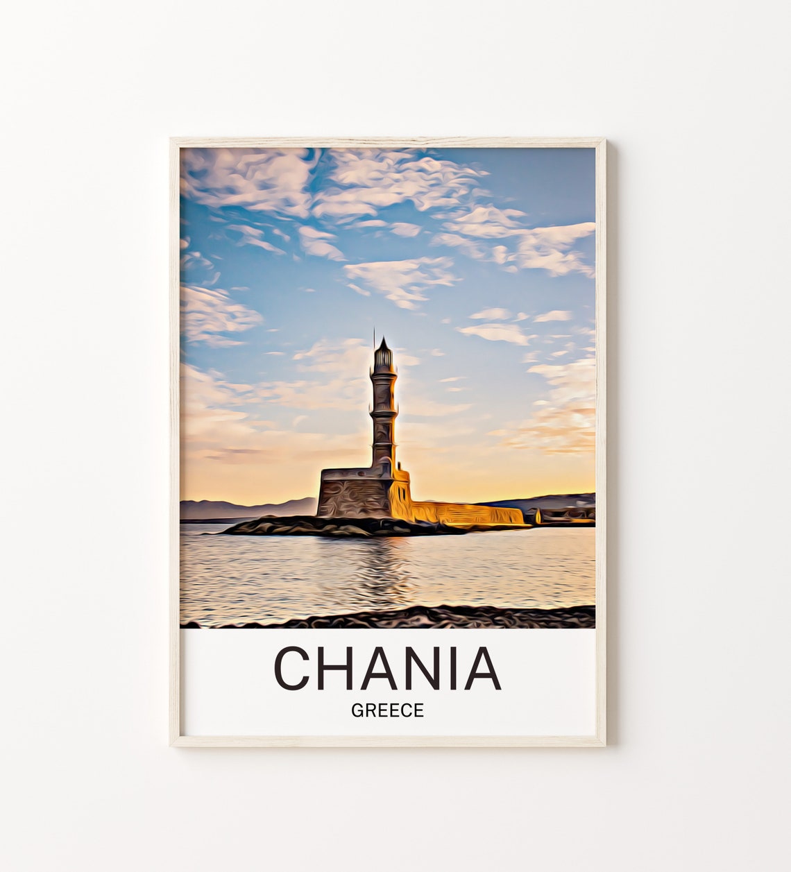 Chania Travel Print Chania Wall Art Chania Art Chania Artwork Chania Art Print Chania Gift Chania Poster Chania Travel Poster Print