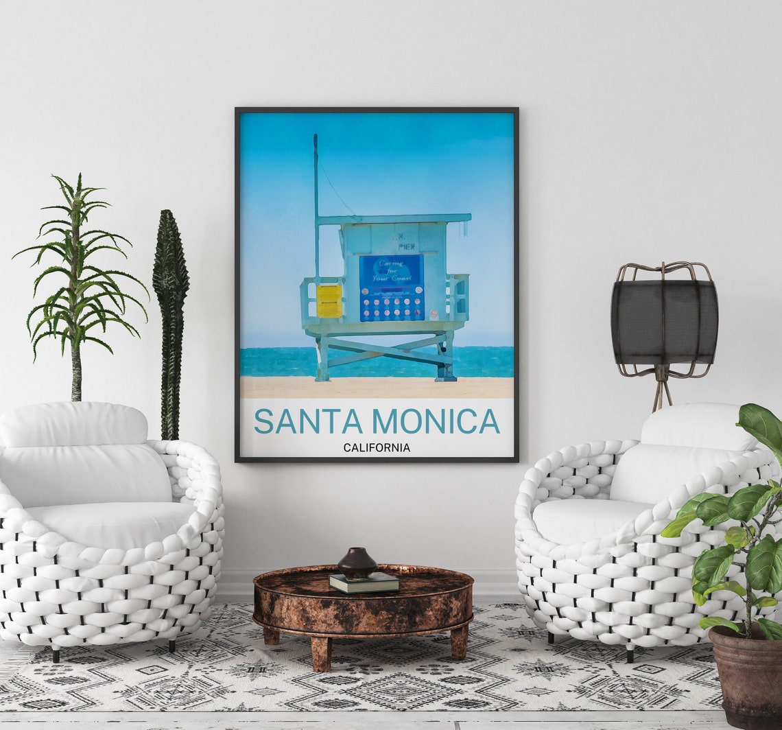 Santa Monica Santa Monica Print Santa Monica Wall Art Santa Monica Poster Santa Monica Wall Decor Los Angeles Santa Monica California - Image 2