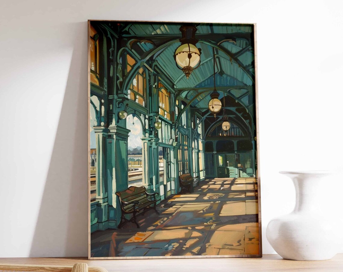 Railway Station Vintage Travel Poster Art Print