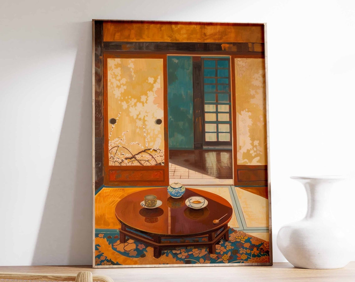Traditional Japanese Tea House Poster Japanese Art Print Japanese Food Poster Asian Decor Traditional Japanese Art Oriental Print