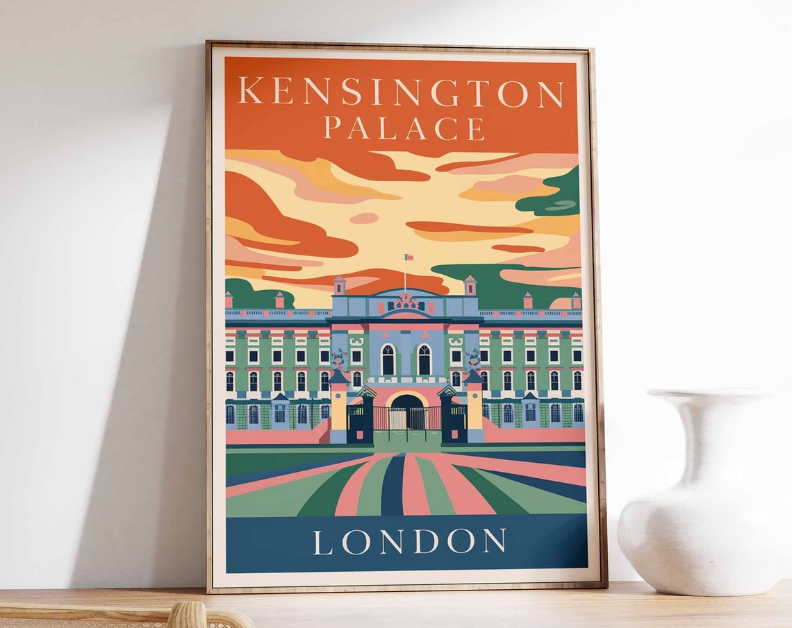 Kensington Palace Poster London Print London Art London Poster London Travel Print William Morris Print Vintage Decor