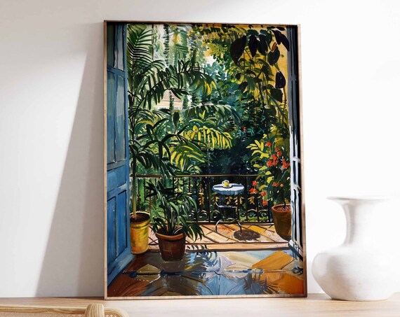 Vintage Botanical Garden Poster Henri Rousseau Print Botanical Wall Art William Morris Print Tropical Decor Vintage Floral Wall Art
