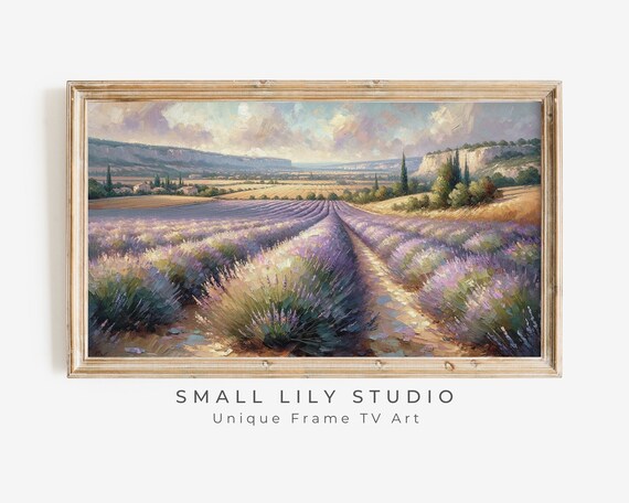 Provence Lavender Fields Sunset Vintage Impressionist Landscape Poster