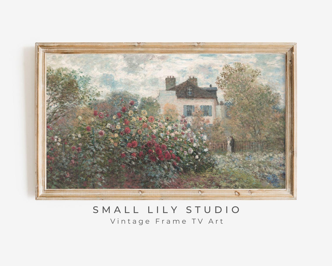 Frame Tv Art Rose Garden Vintage Painting Frame Tv Art Rustic Country Cottage Antique Moody Oil Painting Tv Screensaver Tv014
