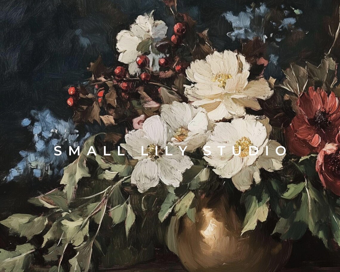 Moody Fall Botanicals Vintage Style Art Print - Image 4