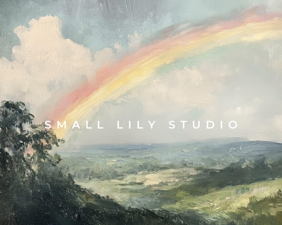 Rainbow In Countryside Rustic Farmhouse Art Print - Image 4