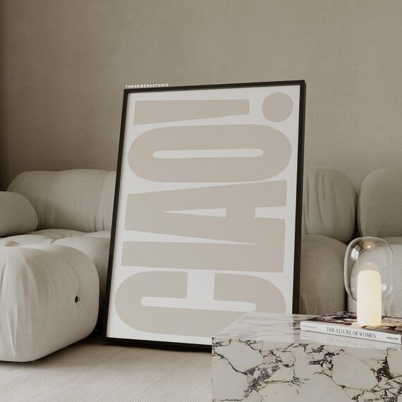 White Beige Ciao Poster The New Era Studio