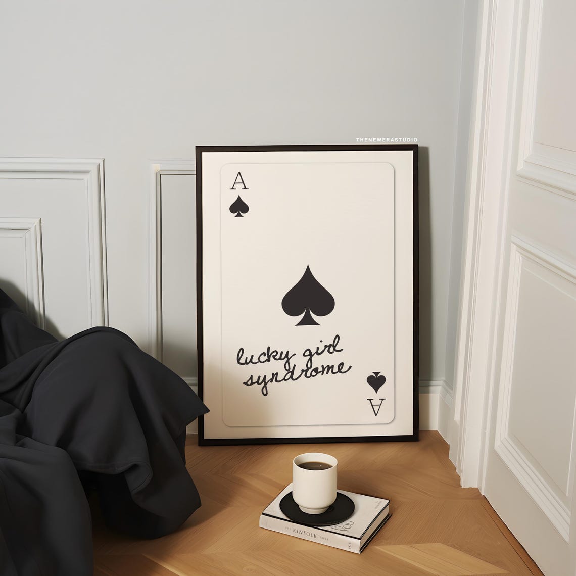Lucky Girl Syndrome Ace of Spades Playing Card Trendy Quote Poster