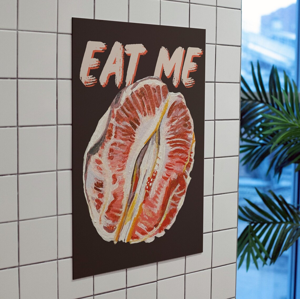 Eat Me Grapefruit Funny Kitchen Art Print - Image 2