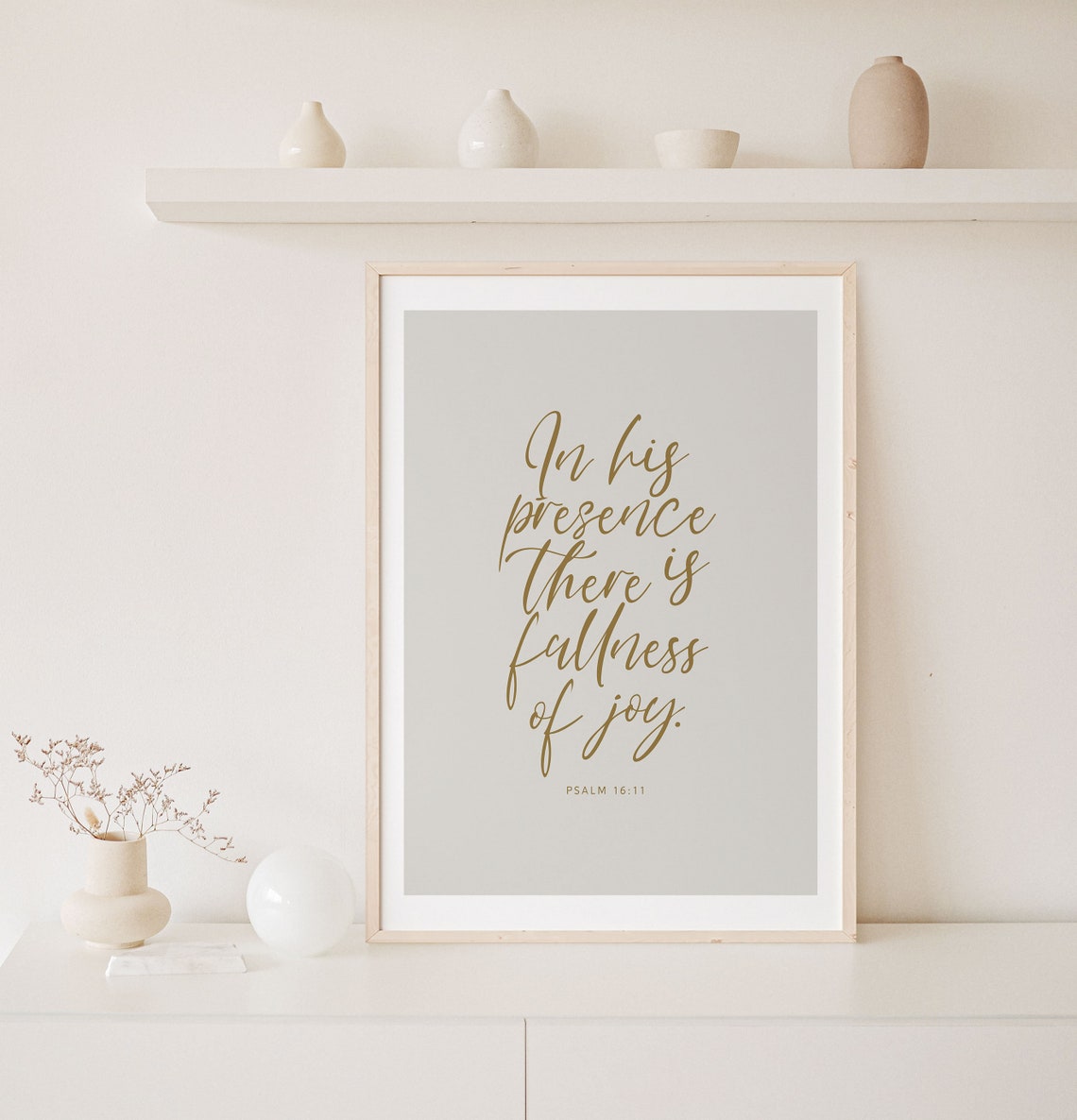 Psalm 1611 In His Presence There Is Fullness Bible Verse Scripture Wall Art Christian Art Modern Scripture Two Files - Image 3