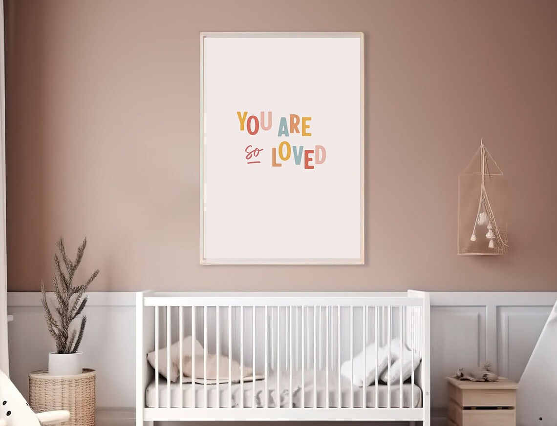 You Are So Loved Colorful Kids Nursery Room Decor Poster Quote Gift - Image 6
